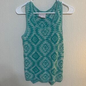 Romeo & Juliet Couture Teal Patterned Tank Top
